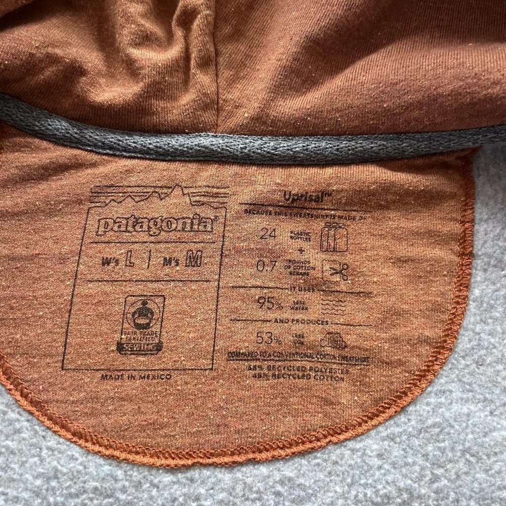 Patagonia Skyline Stencil Uprisal Hoodie Mens Medium Brown Full Zip - Picture 7 of 16